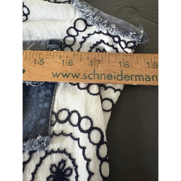 Adore Duster Size M White & Demin Paisley Embroidery Studded Long Vest - Picture 7 of 12